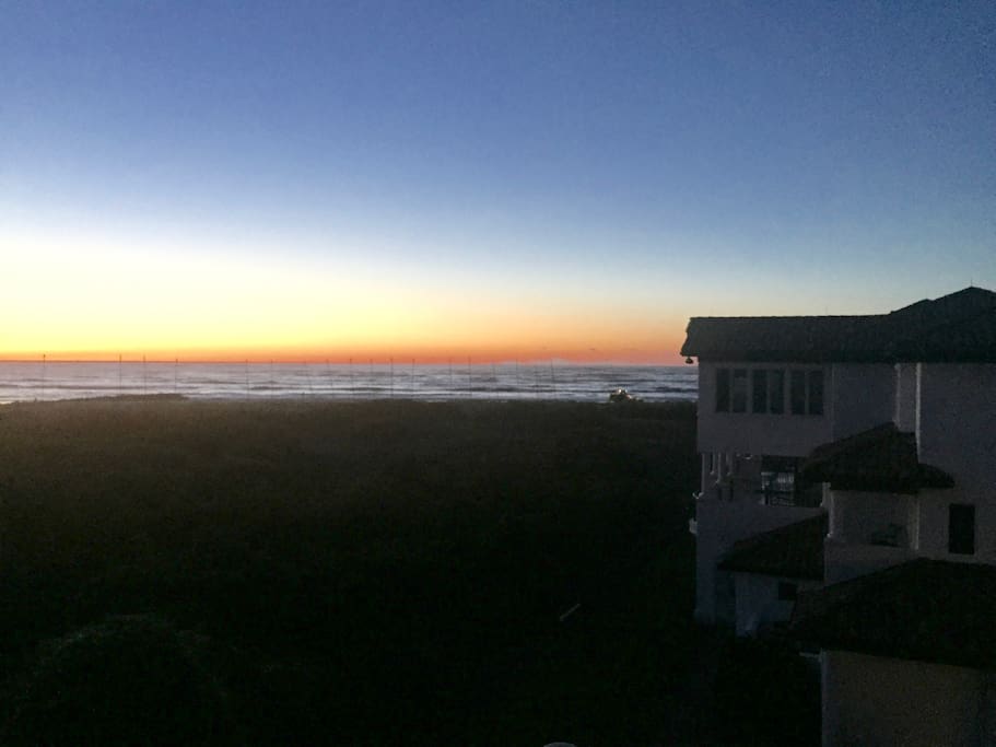 Sunset View of Ocean from Upper Deck