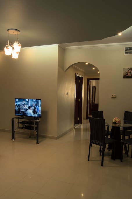 Living room and Dining area.