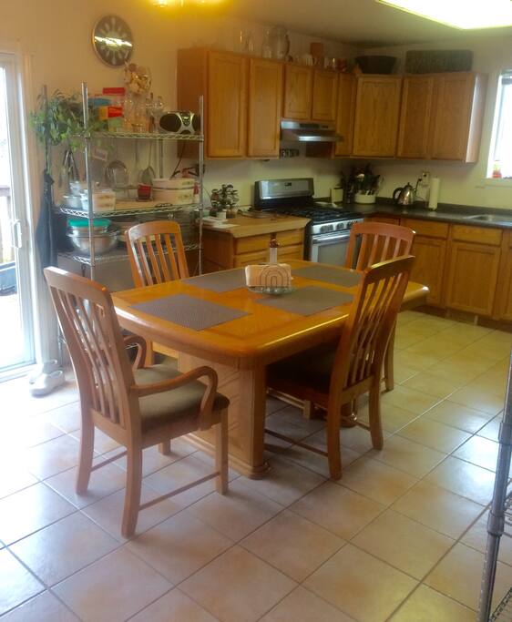 This is the kitchen area where you can make yourself at home to prepare your own meals if you choose not to go out for dinner, breakfast is included with your room