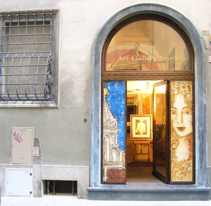 The entrance.