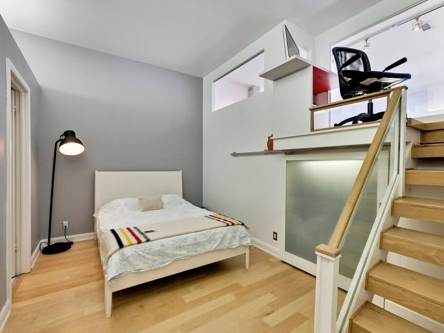 Master bedroom with floating office