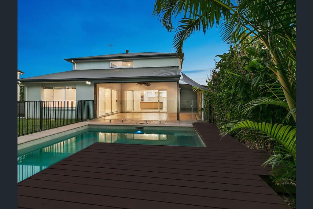 Swimming pool (north facing back yard)