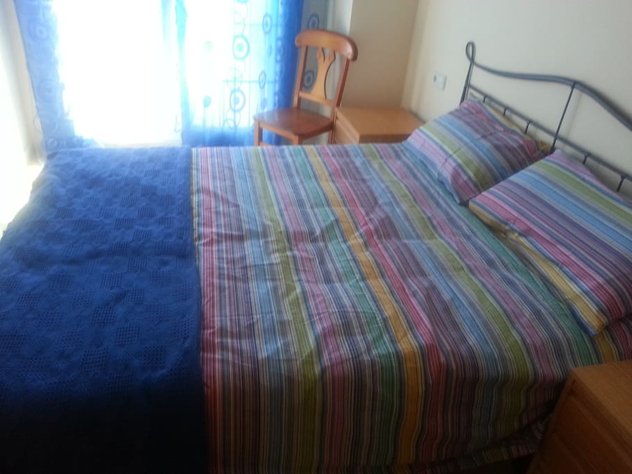 Double Bed, with window onto balcony