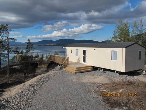 Caravan with panoramic views over Norsjø