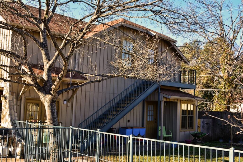Side view of studio apartment, note: Winter season.
