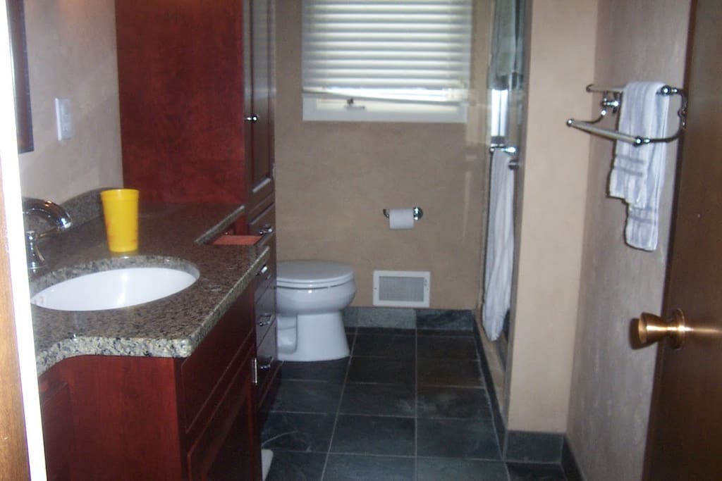 Bathroom with heated floors.