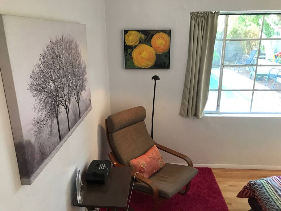 Poang chair and table to chill out in the room