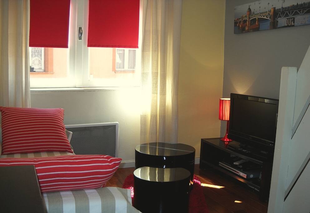 Coin canapé et télévision
