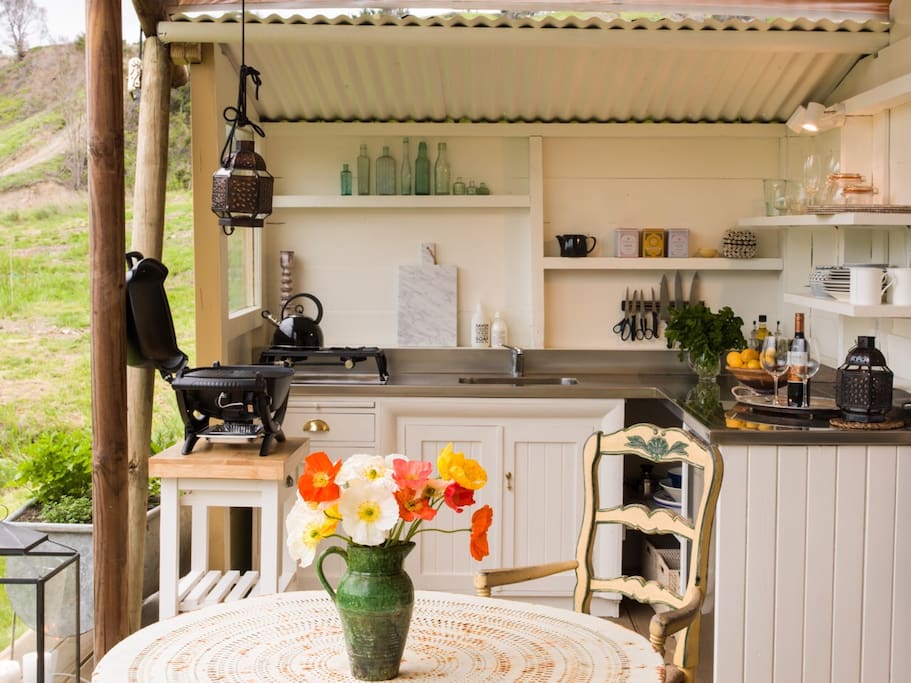 Outdoor kitchen with Weber BBQ