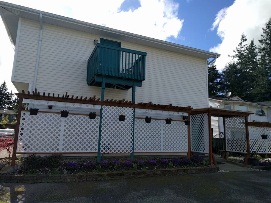 Outside + spacious parking.