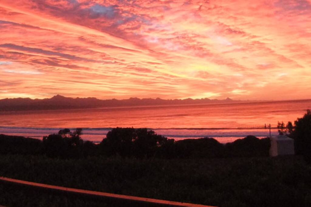Sunrise from the deck on front of house