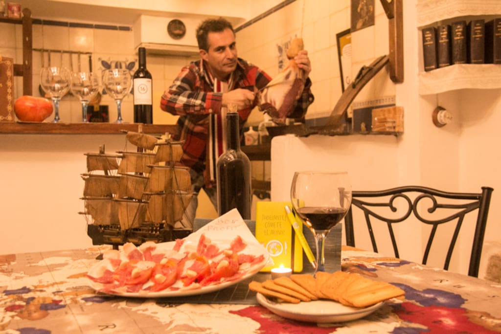 Os Recibo con Vino Cosechero, Jamón y mucho Amor. . .
