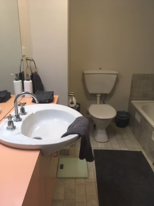 Private bathroom with shower and half bath