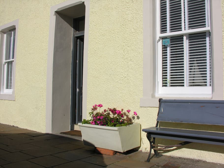 Outside bench and planter