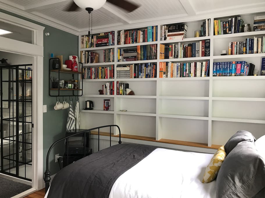 Bed and bookcase