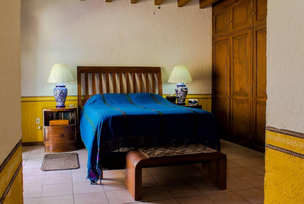 Master Bedroom, queen size bed, lots of closet space, ceiling fan, comfortable & quiet