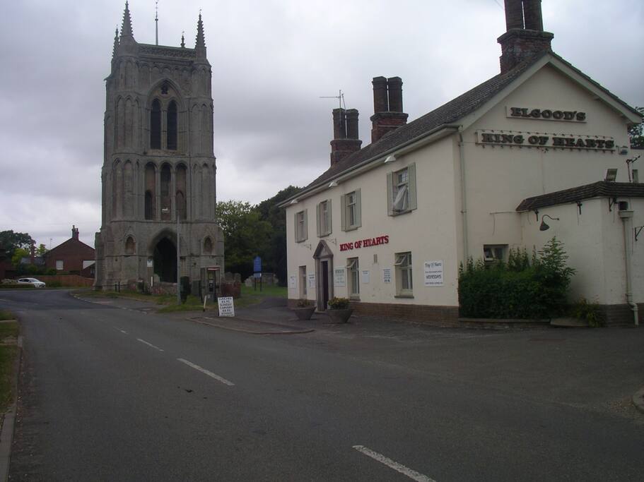 King of Hearts public house (with nearby church) - 5 minutes walk.