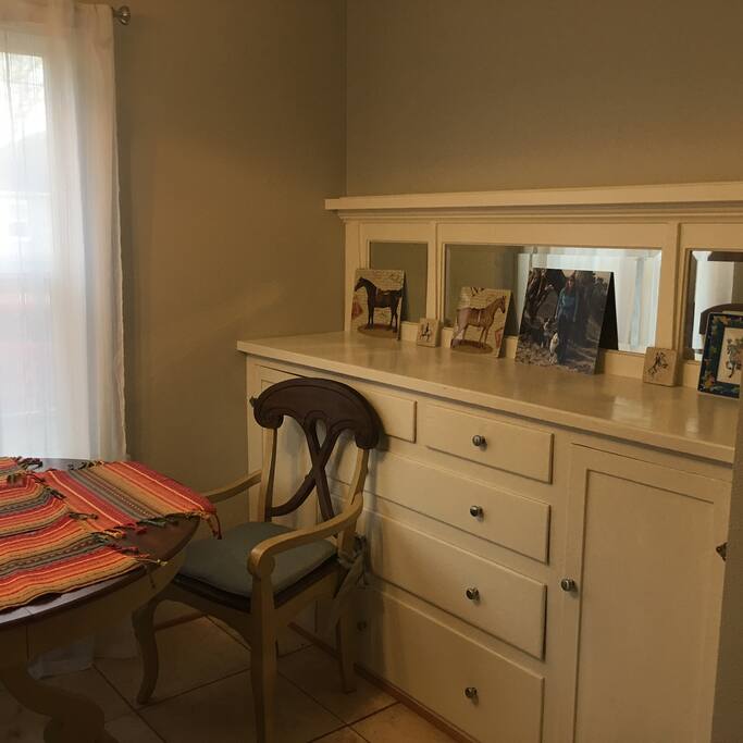 Kitchen Nook 2 with original built-ins. Nice bright window that looks out to the front of the house.