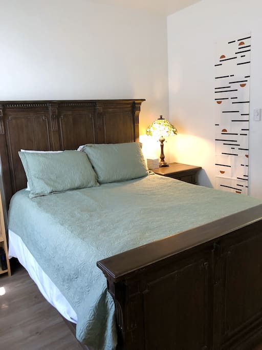 Restoration Hardware wooden queen size bed