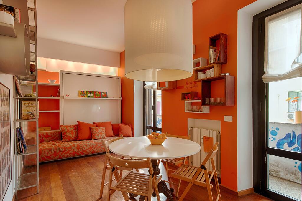 The living room | dining table & sofa bed x2