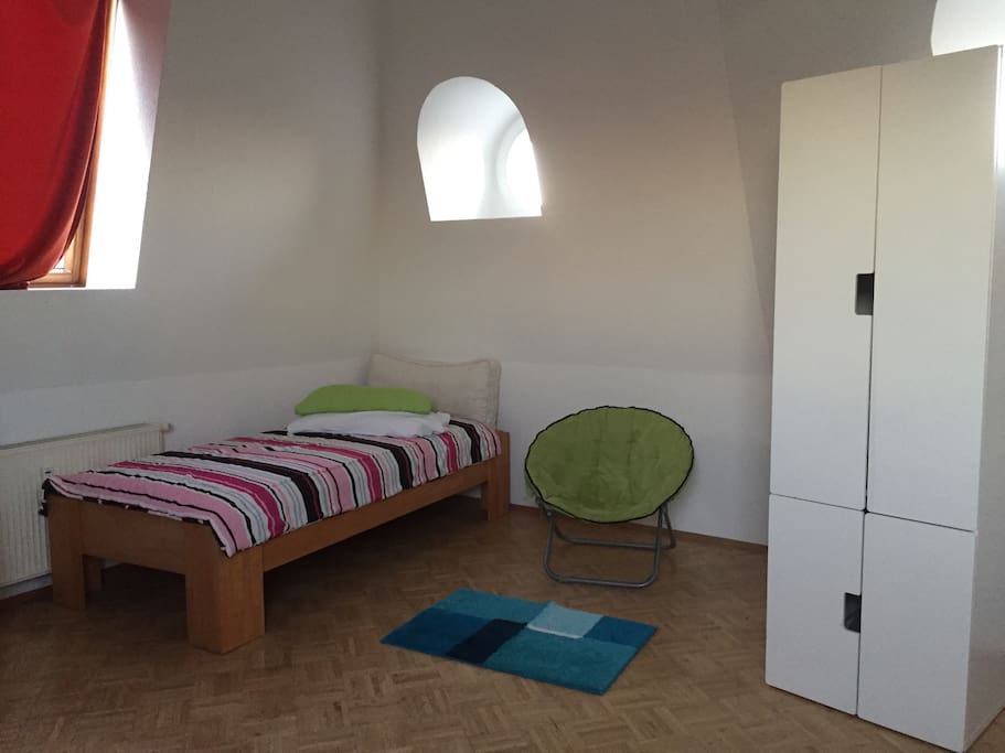 The only bed in " keep together room and 3 more mattress