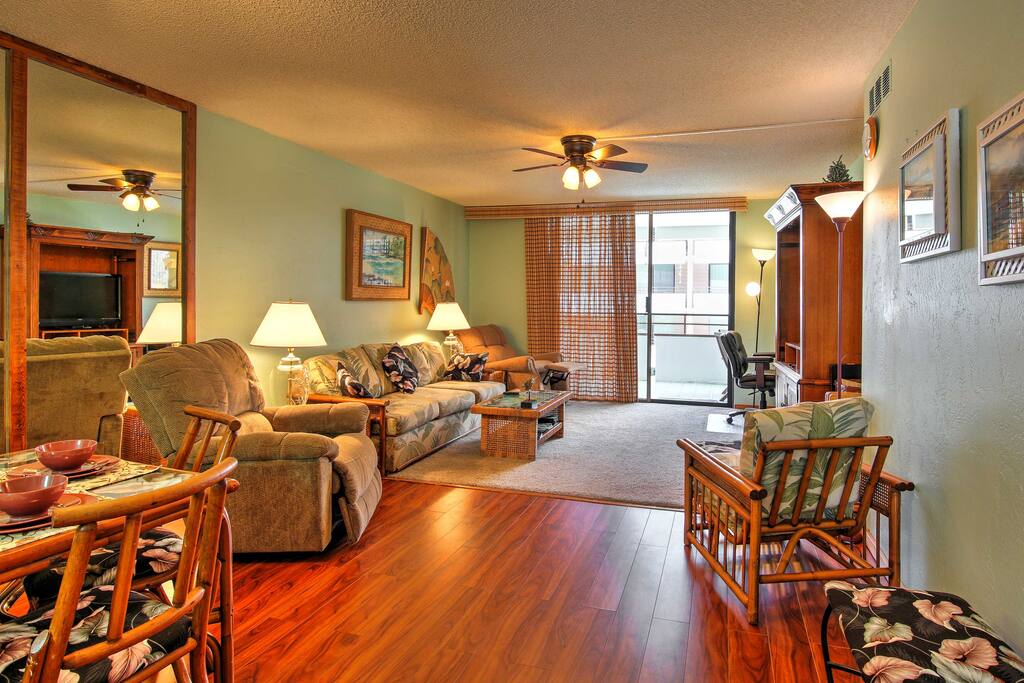 Relax in the inviting living room after a day in the sun.