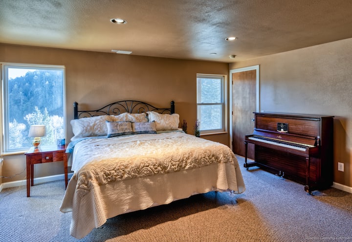 One bedroom on the bottom level of a home occupied by owners of property. 