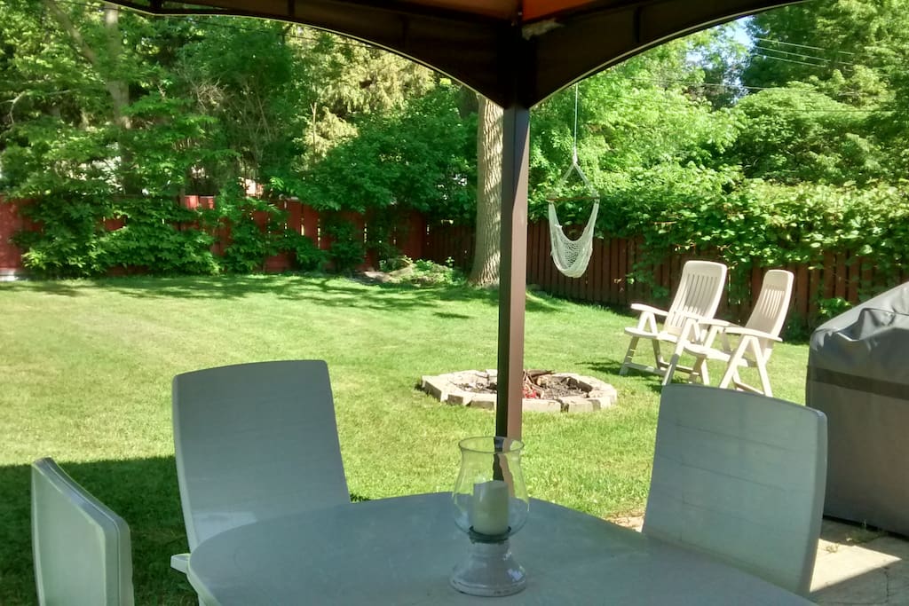 Screened in gazebo on back porch