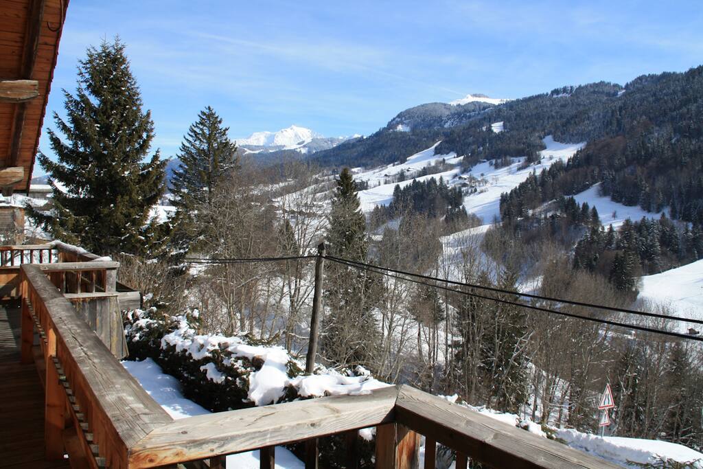 Vue sur le Mont-Blanc depuis la terrassse