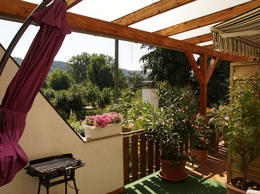 Balkon mit Blick ins Grüne