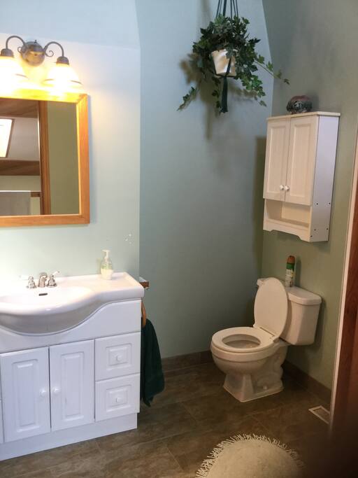 Upstairs bathroom with shower