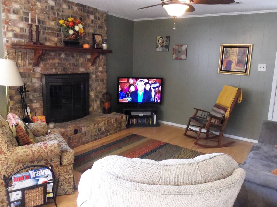 Den with flat screen TV