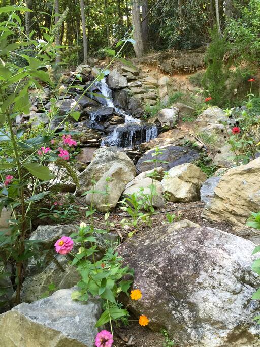 Waterfall with summer flowers!