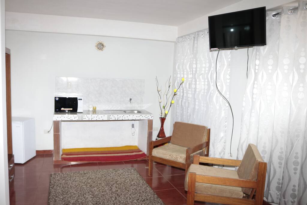 kitchenette and led tv cable