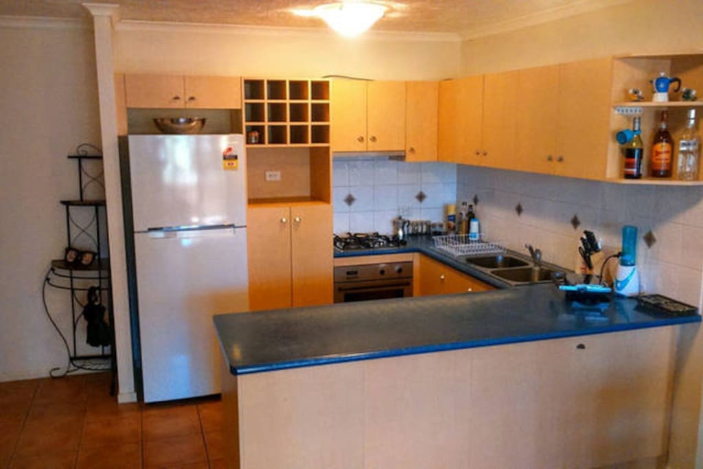 Our kitchen is spacious, with enough room for your holiday groceries