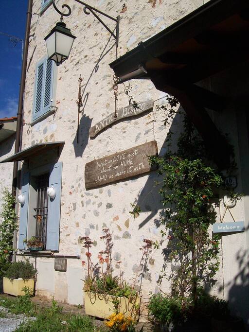 A detail of the facade