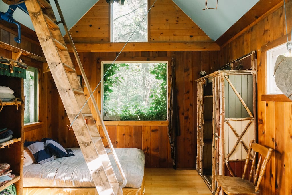Charming and rustic inside the Ivy Cabin. Photo courtesy of Ann Nguyen & Hipcamp ⛺️