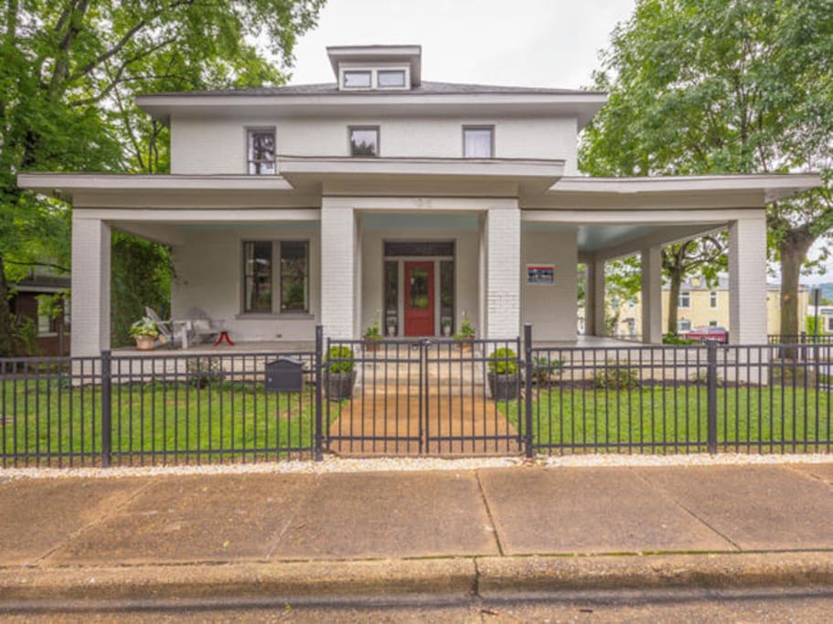 Front of our home. Complete with Rocking chairs its a lovely space to relax.