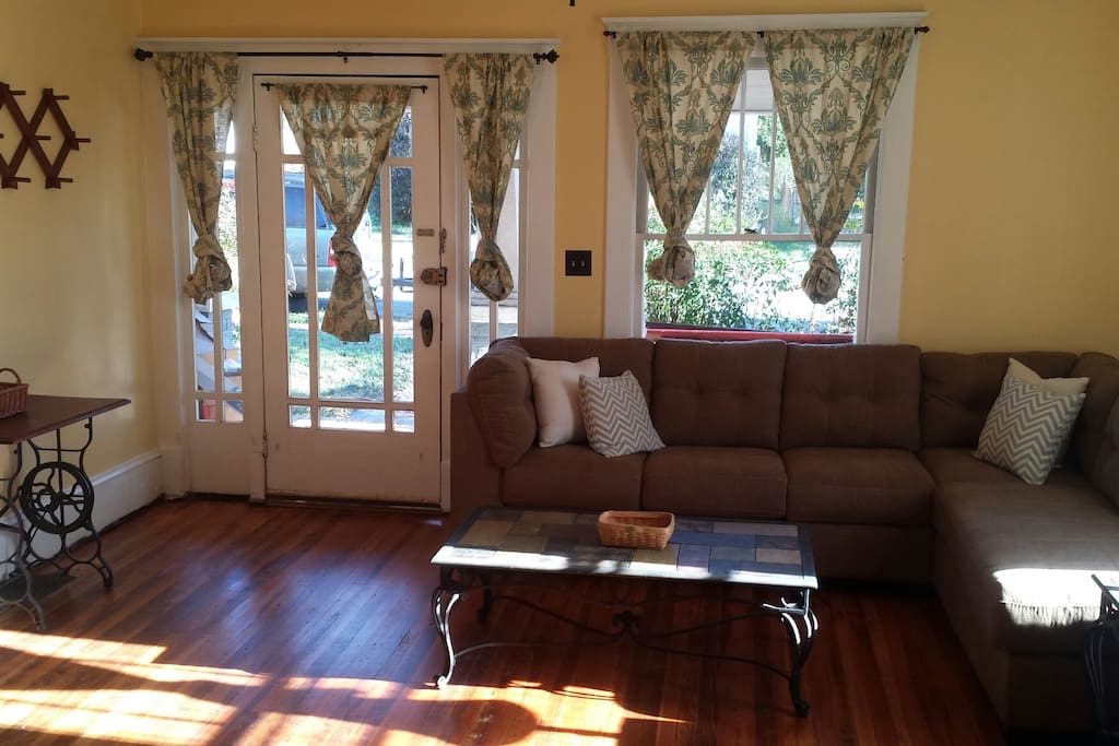 Living room with nice large couch.