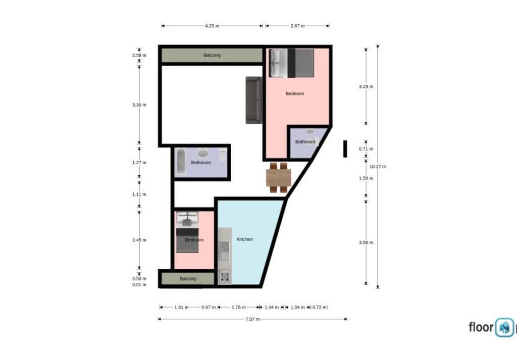 850 sq ft