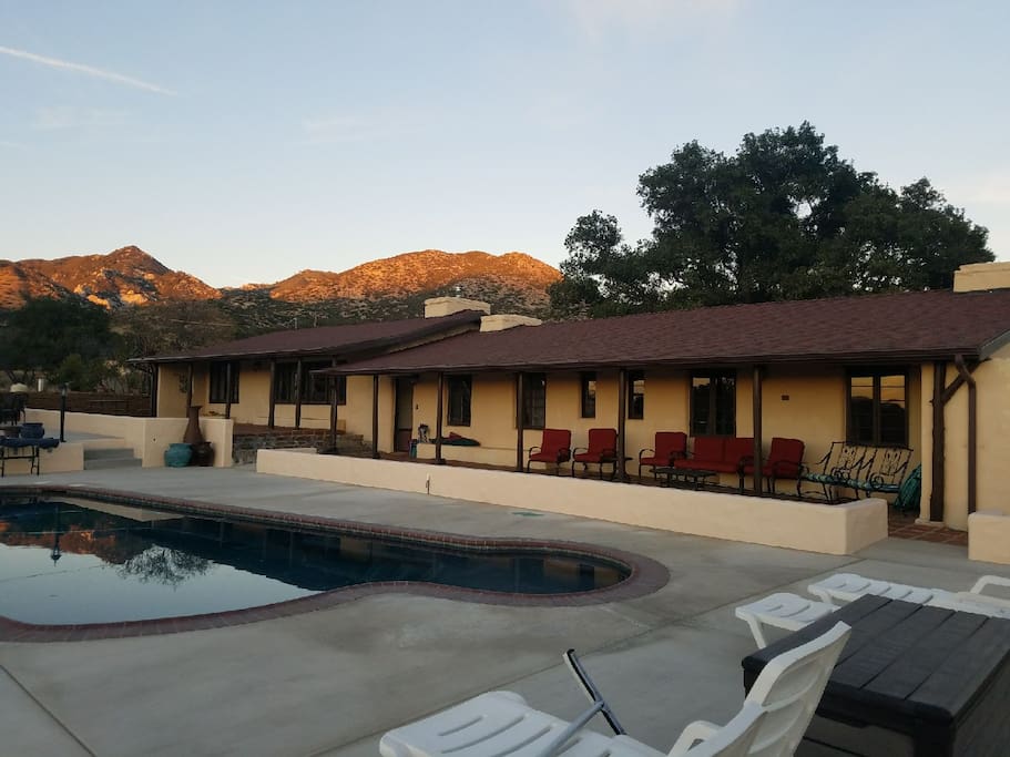Front patio and pool