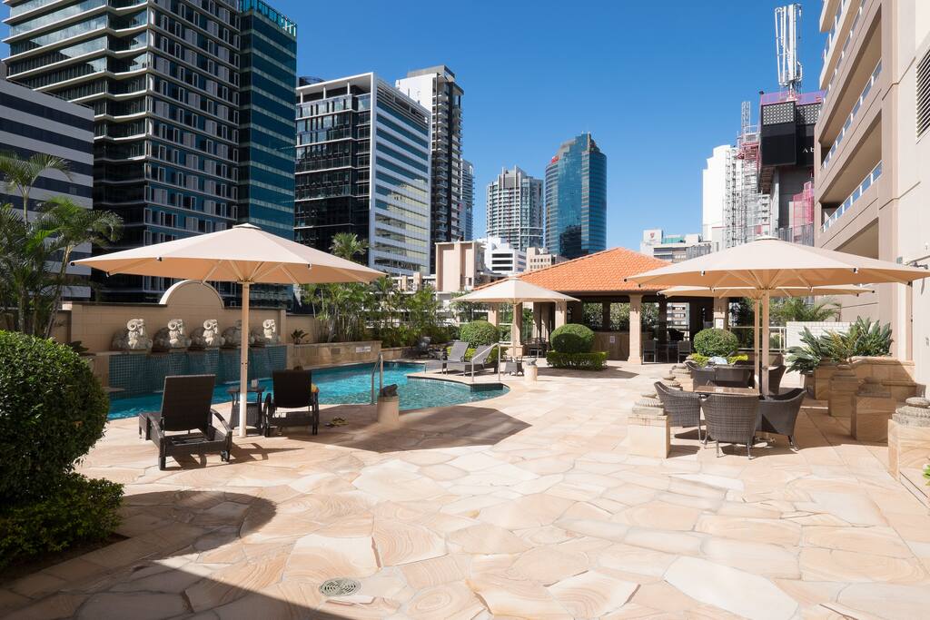 Pool and gym area