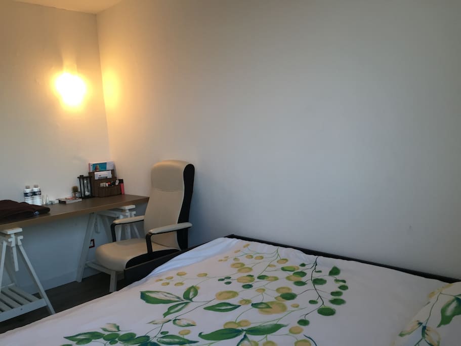 Your room with a double bed, confort and perfect for two people.