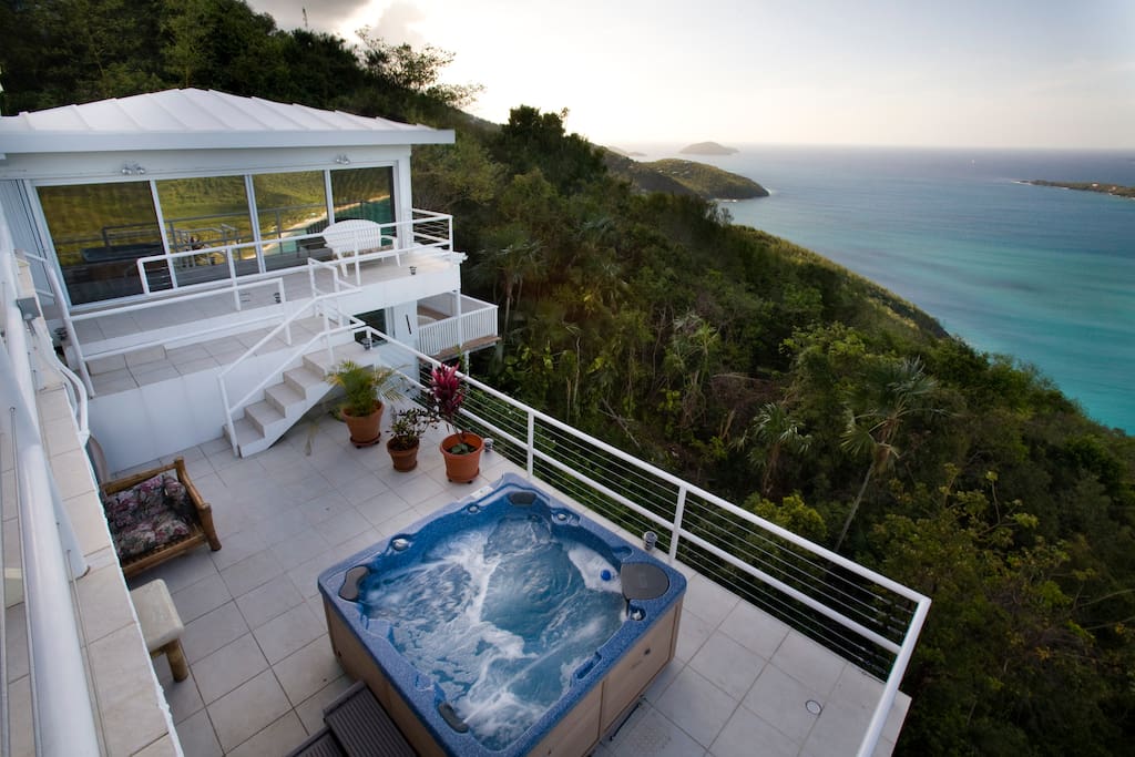 Hot tub outside Master suite