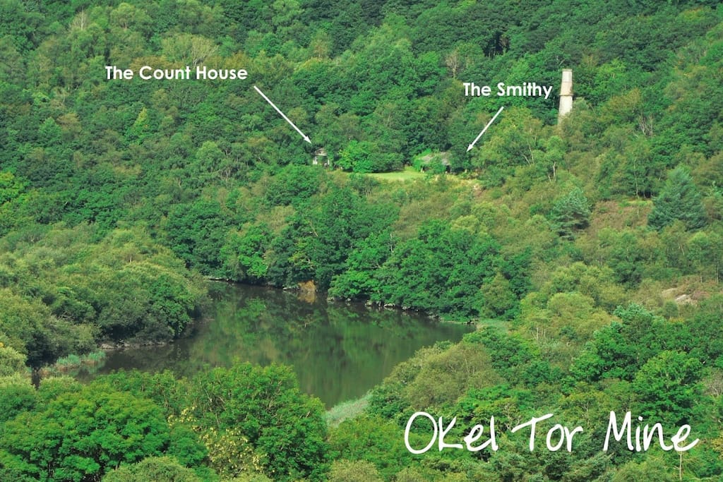 Showing both cottages and the river