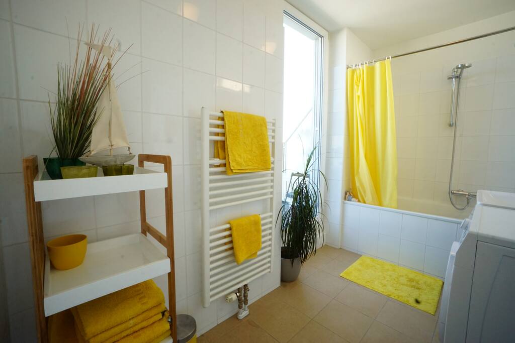 bathroom with washing machine