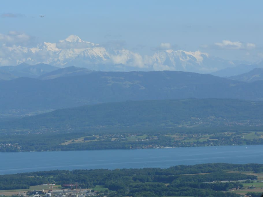 Mont Blanc and Lake Geneva as seen from the house