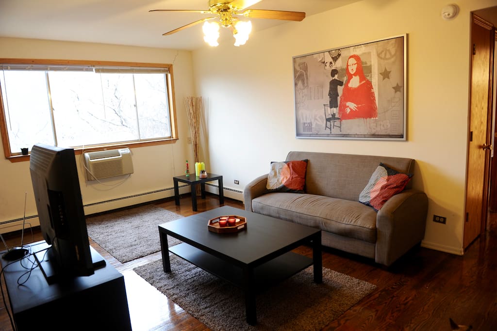 Our cozy living room is a great place to hang out.