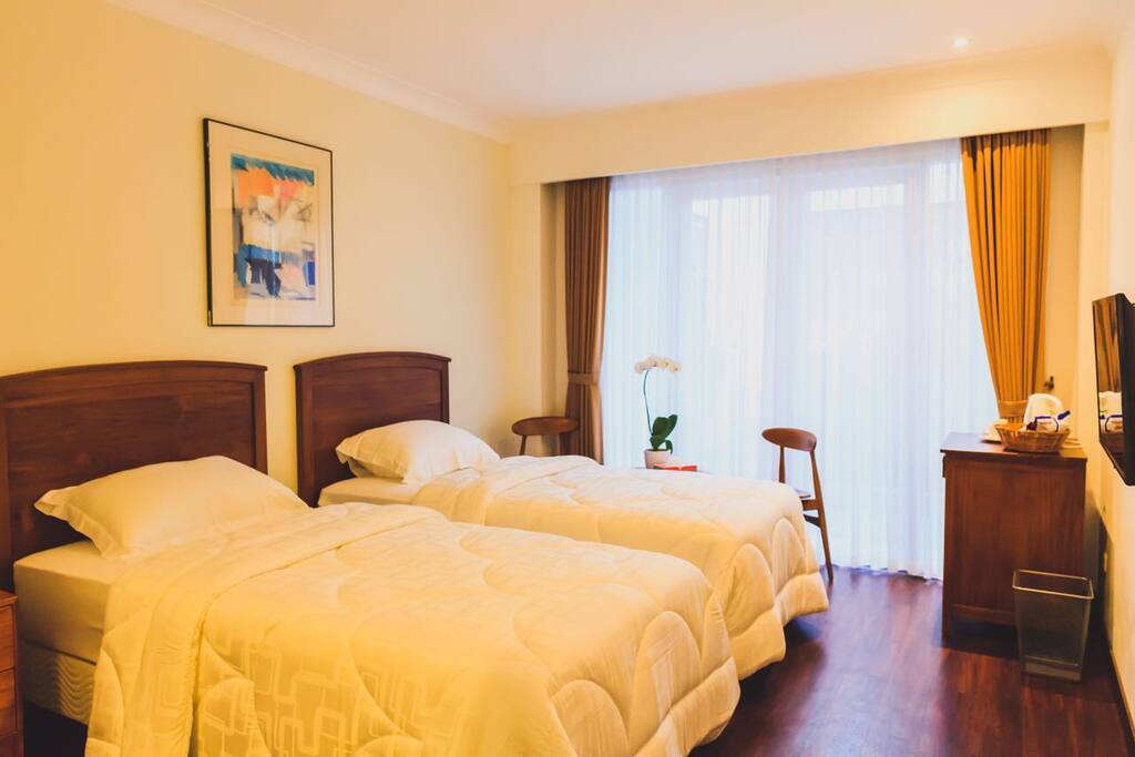 Two single beds room