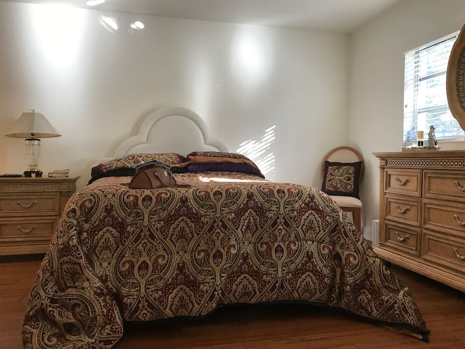 Here’s your private bedroom. The pillows are memory foam and you’ll be sleeping on a $2500 Serta plush memory foam mattress.